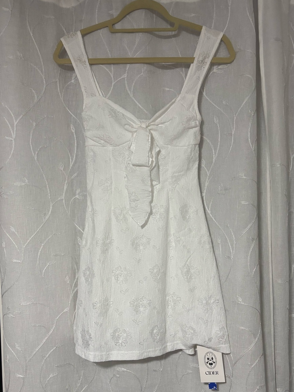 Cider White Floral Tie-Front Sundress